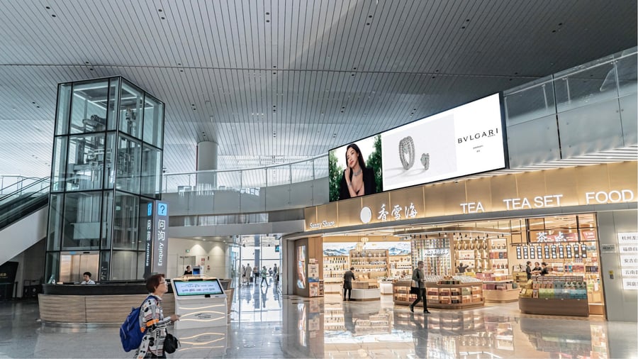 T2 International Departure Duty-Free Zone Overhead Lightbox Package