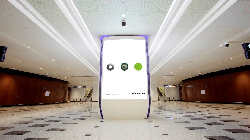 Domestic Departure B1 Security Check Area Pillar Lightbox