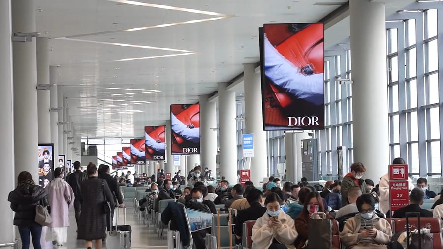 Shanghai Pudong T1/T2/S1/S2 Domestic Departure Boarding Gate Digital Signage Network